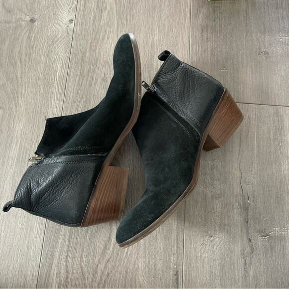 Madewell Cait Black Suede & Leather Ankle Booties - Picture 4 of 8